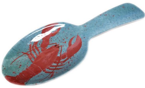 Louisiana Cajun Spoon Rest Holder White Ceramic Porcelain Crawfish